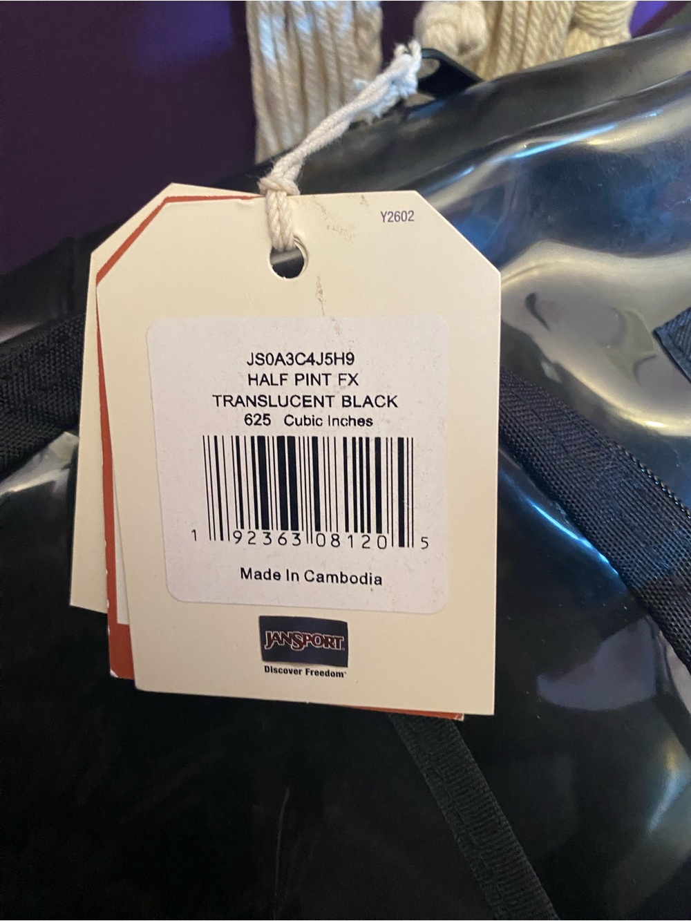 Jansport Black Clear PVC Mini Backpack - Picture 5 of 6